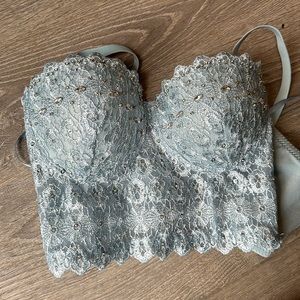 Light Blue Lace Crop Top